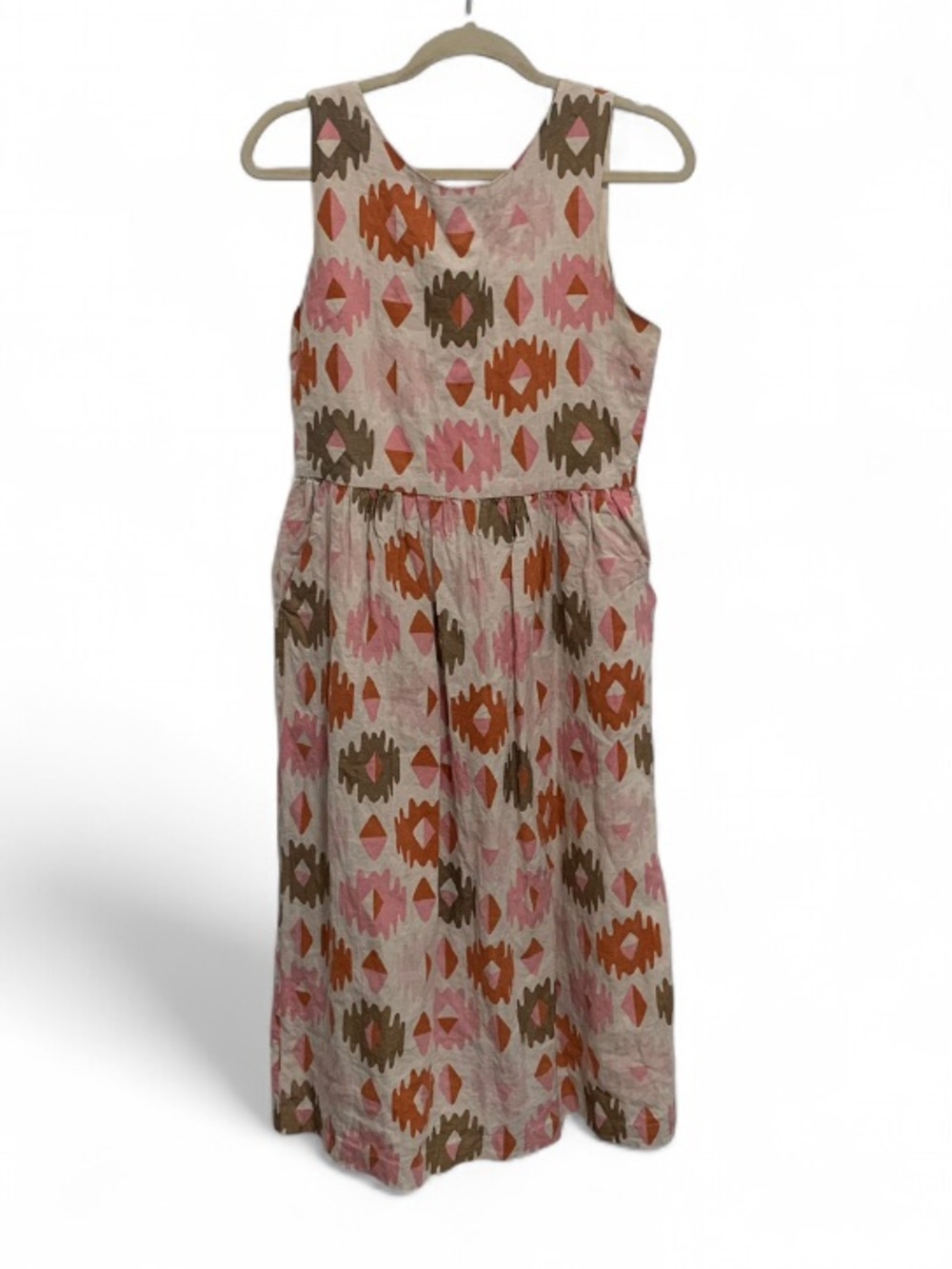 Gorman Pink & Brown Boho Patterned Sleeveless Dress